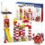 XENQITOYS Fire Station Playset, 144Pcs Classic Big Building Blocks Compatible with All Major Brand, Fire Station Toys, Fire Trucks for Toddlers 3-5, Firefighter Gifts, Firetruck Toys 3-5 Years Old