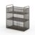 Xgdsnly Mesh Storage Rack Versatile Three-Tier Organizer Heavy Duty Bookshelf with Handles for Beneath-Desk, Black, Three-Tier Without Wheels