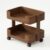 Xgdsnly Rolling Storage Rack Solid Wood Utility Cart with Wheels Space-Saving Mobile Utility Cart for Laundry Room, Two-Tier Walnut Imported Solid Wood