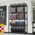 XINGNING 5 Shelf Heavy Duty Wire Shelving Unit, Adjustable Metal Storage Rack for Garage Pantry Kitchen Laundry Room and Home Organization (Black + Carbon steel + Minimalist-6)