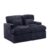 XITPEYEZY Black Corduroy Oversized Double Chaise Lounge Sofa Bed