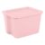 XKIOLED 18 Gallon Storage Bin With Snap On Lid, Stackable Container With Integrated Handles For Garage, Basement, Attic And Home Organization, Pink