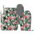 XSHHQWEZ Boho Cactus Flower Pattern Oven Mitts and Pot Holders Sets Trendy Succulent Print Silicone Kitchen Gloves Potholders 4Pcs Cute Floral Design Cooking Mittens Hot Pads for Chef Baking Grilling