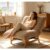 XUOXFUTZIG Giant Bean Bag Chair with Wood Frame Upholstered Chaise Lounge