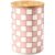 XYQXYQ Kitchen Countertop Ceramic Checkered Canisters,Black And White Food Storage Containers With Lid,Airtight Kitchen Canisters for Flour, Sugar, Coffee, Tea, and Dry Goods (Pink, XL)