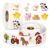 Xzentira 1000 Pcs Farm Animal Stickers Roll,Farm Theme Glitter Labels 12 Designs 1.5 Inch Waterproof Self-Adhesive Stickers for Kids, Classroom Rewards and Farm Party Decor