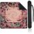 Y3NNI STUDIO Personalized Mahjong Mat, Pink Black Retro Cosmic Lounge Alien and Space Design, Custom Name or Monogram, Smooth Noise Reducing Surface with Carrying Bag for Tile Game Night