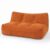 Yafylly 53-Inch 2-Seater Corduroy Floor Loveseat, Armless Bean Bag Sofa, Orange