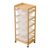 Yajuyi Mobile Storage Cart Five Tier Rolling Utility Organizer Vertical Shelves Removable Bins Bamboo Suitable for playroom Bedroom Sitting Room organizing