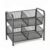 Yajuyi Movable Storage Cart Utility Cart Organizer Trolley Rack with Two Tier Wire Baskets and Rounded Carry Handles Metal Material Suitable for Kitchen Balcony Laundry Room condo