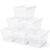 Yakydesign 12 Pack Classroom Storage Bins Book Bins for Classroom, Clear