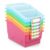 Yakydesign 6 Pack Classroom Book Bins with Dividers Library Book Bin Plastic Books Organizer with Labels Stackable Box for Home Office Magazine File Holder Organization 13.5 x 8.75 x 7.75 in(Pastel)