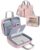 YARWO 2PCS Zipper Binder Bag Set, 3 Ring Binder with Multi Pockets & Straps