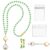 YAVVOZH Breakaway Beaded Lanyard for Id Badges Keys, Green