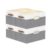 Yawinhe Fabric Storage Baskets, Foldable Closet Organizer for Shelves, Large Boxes with 3 Handles, Canvas Bins for Clothes, White/Grey, 12.99”Lx9.05”Wx7.87”H, 4-Pack