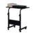 YCYEJO Compact Sit Stand Desk with Wheels, Height Adjustable Standing Desk, Rustic Brown Top with Black Frame, Small Rolling Computer Desk for Home Office, Living Room or Dorm