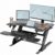 YDN Standing Desk Converter 32 inch, Height Adjustable Sit Stand Up Desk Riser, Quick Sit to Stand Tabletop Dual Monitor Riser Workstation for Home Office with Keyboard Tray, Black