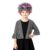 YEAHDOR Kids Granny Role Play 100 Day School Cosplay Costumes Floral Print Grandma Dress Up Shawl Ruffled Top Blue 6