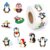 YEKNOSA 500PCS Cute Penguin Sticker Roll 1 Inch Waterproof Cartoon Animal Stickers with 16 Designs for Lunch Boxes Greeting Cards Planners Classroom Activities Party Bags DIY Decorations