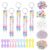 YELARXI Bead Keychain Making Kit, DIY Beadable Keychain Bars Making Alphabet Letter Key Rings Craft Set Heart Shaped Keyring Light Color & 576 Pcs -for(Bag Charm/Gifts/Party Favor)