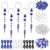 YELARXI Bead Keychain Making Kit, DIY Beadable Keychain Bars Making Alphabet Letter Key Rings Craft Set Heart Shaped Keyring Blue-White/Evil Eye & 564 Pcs -for(Bag Charm/Gifts/Party Favor)