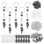 YELARXI Bead Keychain Making Kit, DIY Beadable Keychain Bars Making Alphabet Letter Key Rings Craft Set Heart Shaped Keyring Black&White/Table Tennis & 564Pcs -for(Charm/Gifts/Party Favor)