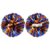 YELARXI Metallic Cheerleading Pom Poms Cheer Pompoms, 12 Inch with Handle Rings Fit for Team Spirit Sports Dance Cheering, (2Pcs, Blue Orange)