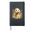 Yellow Labradoodle Dog Spring Wildflowers Artwork Hardcover Journal, Black