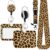 Yellow Leopart Horizontal ID Badge Holder for Women | Adjustable Lanyard | Retractable Badge Reel | Teacher Lanyard with ID Card Holder for Nurse Students Worker Office Gifts
