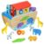 yeStep Wooden Noah’s Ark Toy Animal Playset for Toddlers,