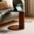 YESWOOD Round Coffee Table, Wood Coffee Table Side Table with Sintered Stone Top, Mid Century Morden Table,Small Coffee Table Living Room Table for Bedroom Balcony Living Room (17.7″ D x 18.9″ H)