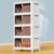 YFXCVSL 4 Tier Plastic Storage Bins with Lid 23QT, Stackable Storage Containers with Wheels, Folding Storage Boxes, Stackable Storage Bins, Organizers and Storage for Living Room,Office,Dorm