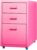 YHdtUO Detachable Mobile Metal Filing Cabinet – 3 Drawer OfficeSturdy Construction for File Storage Perfect for Home & Office nization,Pink