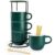 YHOSSEUN Stackable Coffee Mugs, Mug Set of 4 with Rack and Spoons, 11 OZ