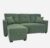 YiaFurio L-Shaped Convertible Sleeper Sofa, Reversible Chaise with Storage