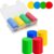 Yichageebo 100Pcs Plastic Learning Counters with Storage Box, 4 Colors Bingo Chips 1 Inches Poker Chips Educational Counting Math Counters Manipulatives Round Game Chips Plastic Counters