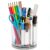 Yieach 360 Rotating Acrylic Clear Pen Holders and Pencil Cups for Desk,Small Cute Desk Organizers Accessories and Makeup Brush Holder,Spinning Pencil Caddy School Supplies Organizer for Teacher,1PCS