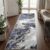 YIHOUSE 2×6 Blue Gold Marble Runner Rug, Washable Non Slip Hallway Carpet