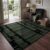YIHOUSE Abstract 4×6 Area Rug Olive Green – Textured High Low Pile, Non Slip Stain Resistant, Modern Minimalist Rug for Living Room Bedroom Dining Kitchen, Black Green