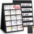 YIMITEE 2 Pack Tabletop Pocket Chart, 17″ x 13″ Double Sided Sticker Display Stand with 5 Strap, Black Desktop Calendar Pocket Chart, Foldable Fabric Sticker Holder for Classroom & Home