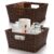 YIMITEE 2 Pack Woven Storage Baskets, Large Poly Wicker Organizer Bins for Shelves, Plastic Waterproof Organizing Cube Container, Storage Boxes with Handle for Closet Pantry,12″ x 12″ x 6″