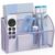 YINGHUA 3 Compartment Magnetic Metal Mesh Pen Holder, Purple Desk Caddy