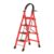 Yinj1835hh Steps Home Ladder 4 Step Foldable Climbing Ladder Red Stable with Handrail Wide Steps Multi Functional Steps Ladder