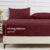YIYEA Fleece Fitted Sheet Only, Ultra Soft Fluffy Plush Velvet Deep Pocket Fitted Bottom Sheet for Fall Winter, Cozy Warmth and No Shedding, Red, Full