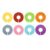 Yliaun 24Pcs Round Closet Dividers for Hangers, 8 Colors Plastic Shelf Organizers 3.5 Inch