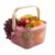 Ymeibe Mesh Steel Storage Organizer Basket Fruit Basket Bin with Wood Handle Ideal for Kitchen Bathroom Picnic Baskets Pantry Cabinets Storage Home Decor (Pink)
