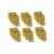 Ymiko 6 Pack Golden Cheerleading Pom Poms Set – 6pcs Durable Elastic Cheer Poms for Sports Events Parties & Dances – Customizable Wrist Flowers (Gold)