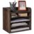 YMYNY Desktop File Organizer with Handle, Document Letter Mail Tray Sorter with 3 Adjustable Shelves, 5 Tiers Paper Holder for Home Office Desk, Black Gray,13.4 * 12.4 * 9.06″ UHBC006G