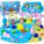 YongnKids Mermaid Sensory Bin Sandbox Toys for Toddlers Girls Kids- Mermaid Toys for Kids Play Sand Kit Sensory Bin Toy with Sand & Castle Mold,Great Christmas Birthday Gift for Girl Boys