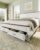 Yoobure Farmhouse Queen Bed Frame – Platform Bed Frame Queen Size with Headboard, Wood Beds with Storage Drawers, Wooden Bedframe with 18″ Tall Footboard, No Noise, No Box Spring Needed, White
